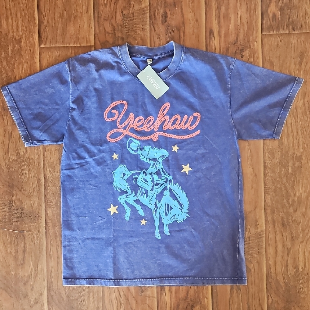 Yeehaw COWGIRL TShirt by Cayxatiu Medium NEW Cotton